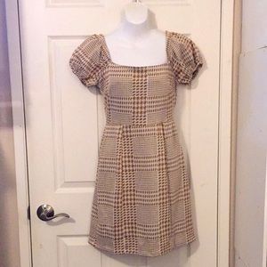 la la land CREATIVE CO Houndstooth Puff Sleeve Dress Sz M
